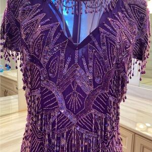 Laurence Kazar Purple Sequin Dress